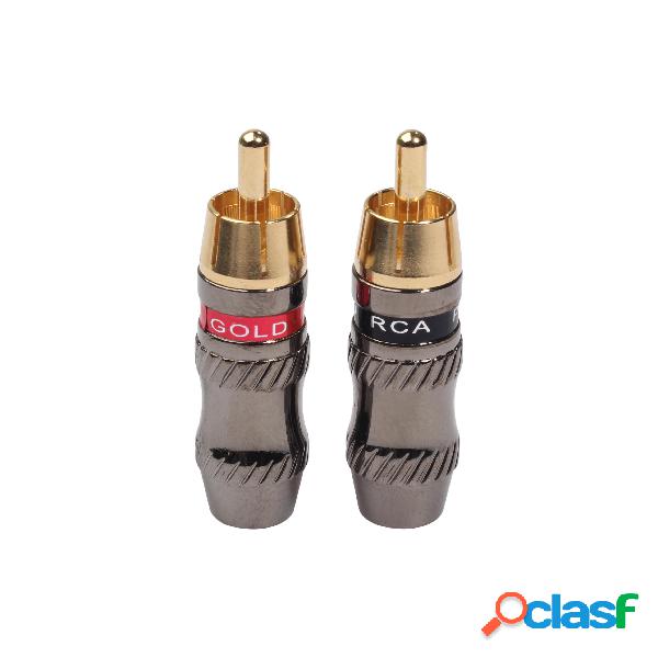 REXLIS Placcato oro RCA Maschio saldatura Spina TR026 HIFI