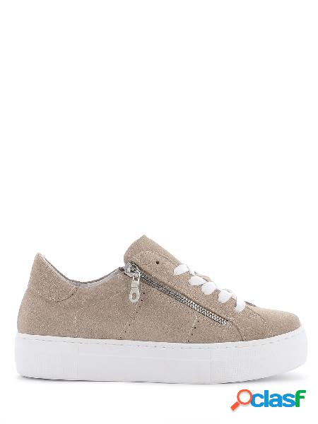 Riccianera Sneakers in camoscio con doppia cerniera, ZIPPER