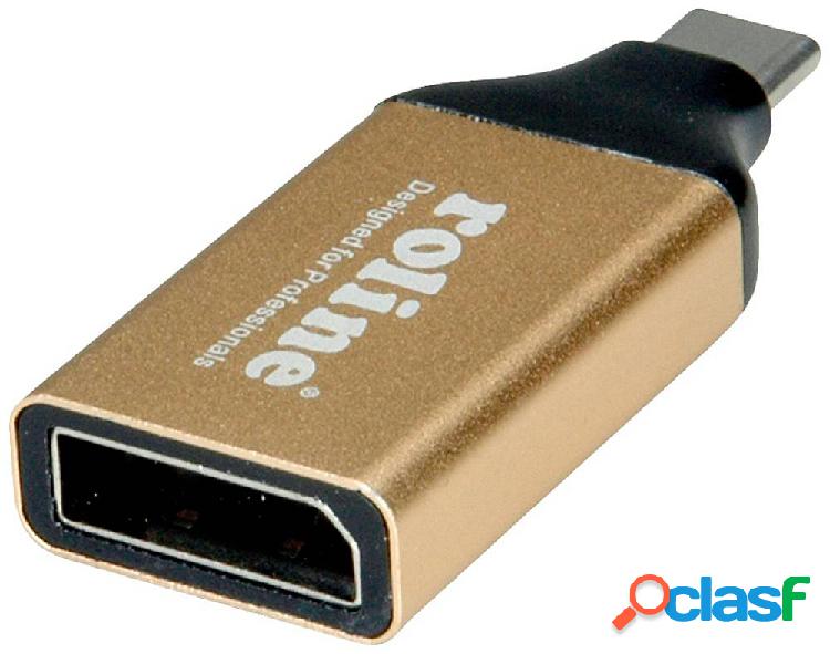 Roline 12.03.3232 USB-C® / DisplayPort Adattatore Nero, Oro