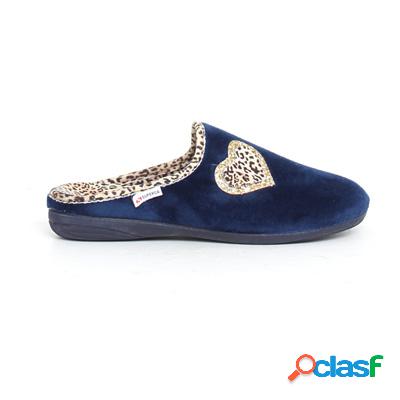 SUPERGA Pantofola con cuore - blu/leopardato