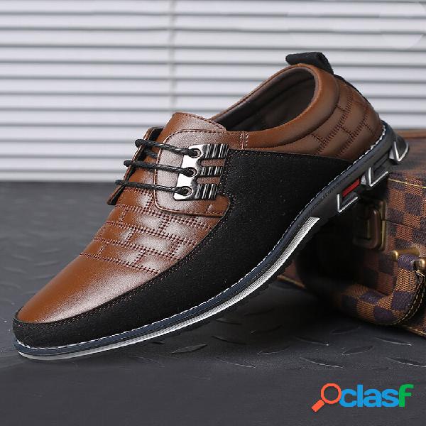 Scarpe casual da uomo in microfibra con cuciture in pelle