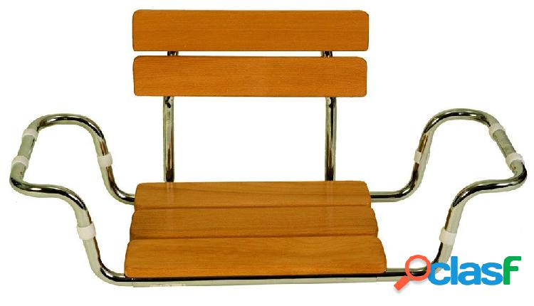 Sedile in legno con schienale per vasca