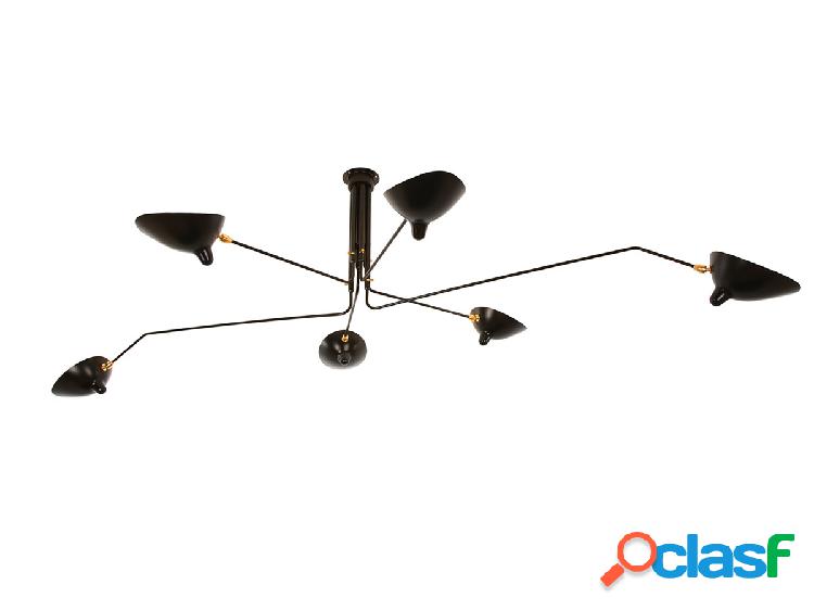 Serge Mouille Lampada da Soffitto 6 Bracci Rotanti