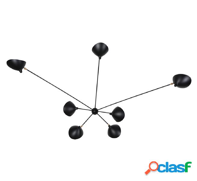 Serge Mouille Spider 7 bracci fissi Lampada da Soffitto