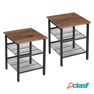Set di 2 Tavolini DOLBY, 40x40x50 cm, Stile Industriale, In