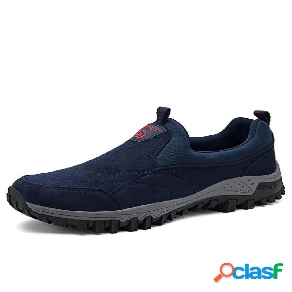 Sneakers da escursionismo casual con suola da uomo in pelle