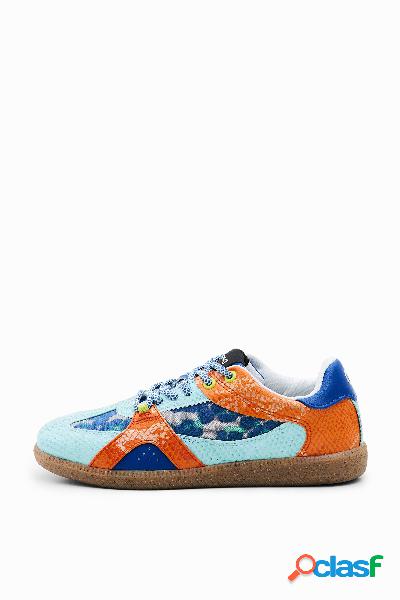 Sneakers retro patch multicolori