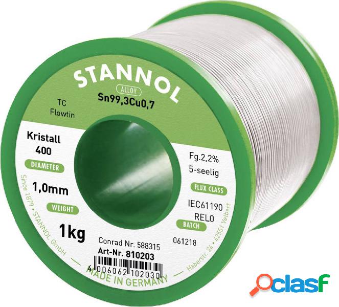 Stannol Flowtin TC Stagno senza piombo Bobina Sn99,3Cu0,7