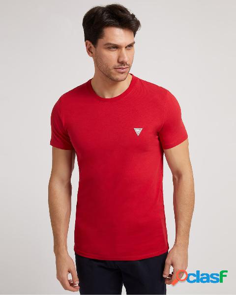 T-shirt rossa mezza manica in cotone stretch