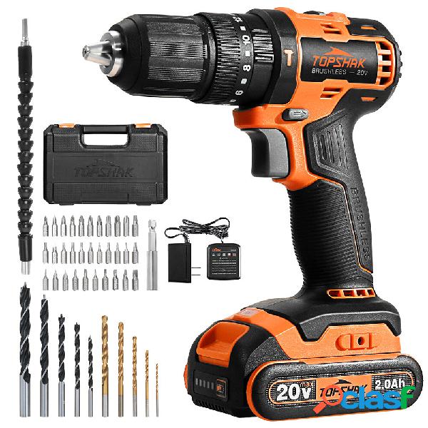 TOPSHAK TS-ED5 20V 13mm senza spazzola Trapano elettrico a