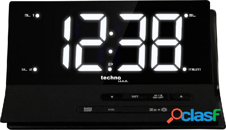 Techno Line WT 482 Radiocontrollato Sveglia Nero Tempi di