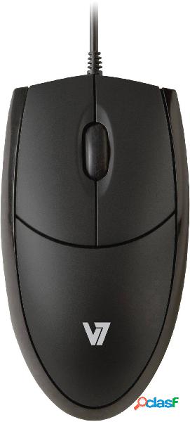 V7 Videoseven MV3000010-BLK-5E Mouse USB Ottico Nero 3 Tasti