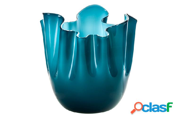 Venini Vaso Fazzoletto vetro di Murano opalino orizzonte e