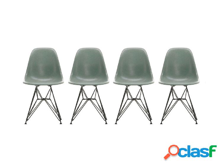 Vitra Eames Fiberglass Side Chair DSR - Basic Dark / Set 4