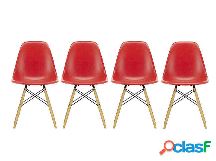 Vitra Eames Fiberglass Side Chair DSW Set 4 Sedie - Base