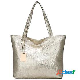 Womens Bags PU Leather Tote Embossed Crocodile Daily Leather
