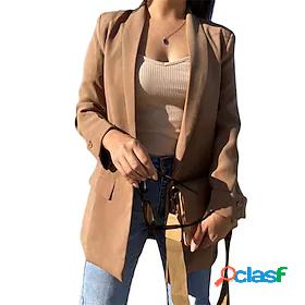 Womens Blazer with Pockets Contemporary Elegant Formal Daily