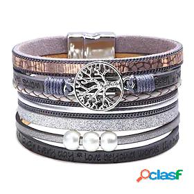 Womens Classic Stylish Leather Bracelet Wide Bangle Ladies