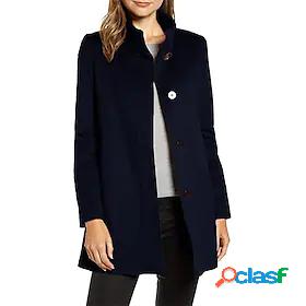 Womens Coat Button Fashion Casual Casual Daily Street Style