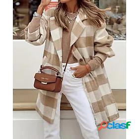 Womens Coat Button Print Comtemporary Stylish Casual Street