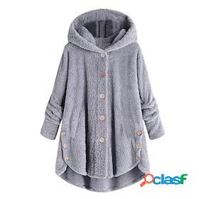 Womens Coat Teddy Coat Sherpa jacket Loose Fit Basic Chic