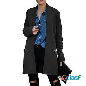 Womens Trench Coat Pocket Fashion Casual Casual Daily Street
