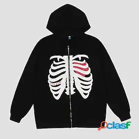 Women's Zip Hoodie Sweatshirt Jacket Zipper Print Casual