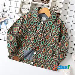 bambini ragazzi cappotto manica lunga plaid verde autunno