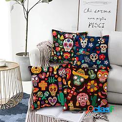 el día de los muertos double side cushion cover 4pc morbido