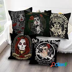 el día de los muertos double side cushion cover 5pc morbido