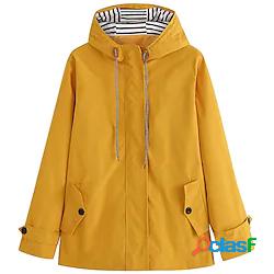 giacca da pioggia impermeabile con cappuccio da donna giacca