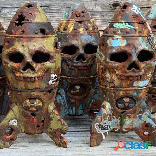 1 PC Halloween Bomba Teschio Resin Ornament Piccola testata
