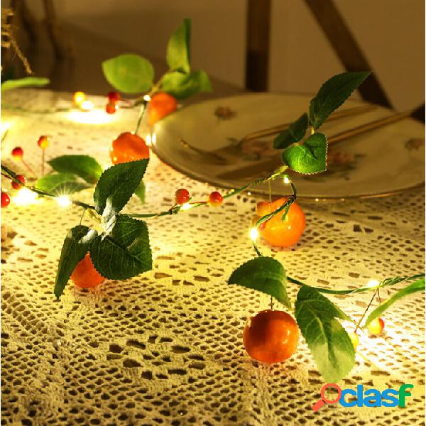 2M luce a led String Arancione Artificiale Rattan Girasole