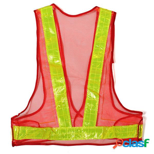2pcs giubbotto riflettente arancione e giallo alta