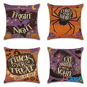 4 pcs Pillow Cover Polyester, Simple Casual Print Square