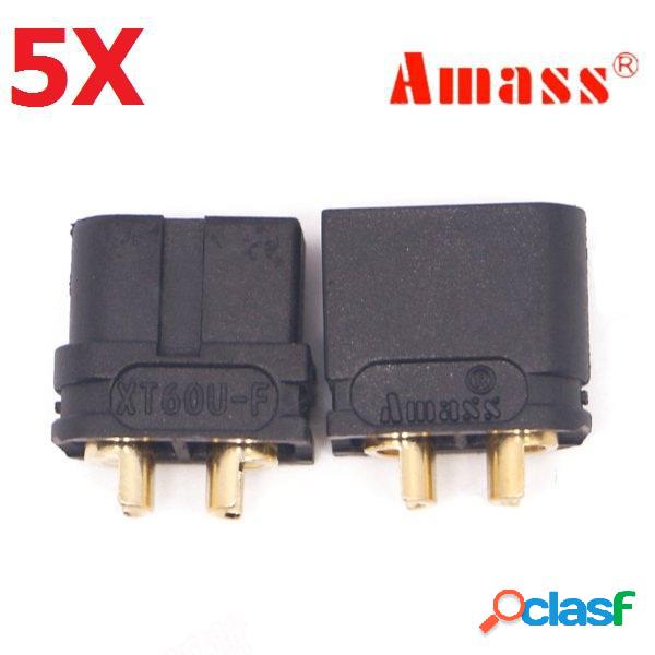 5 paia Amass XT60U 3,5 mm Banana Plug Connettore Nero
