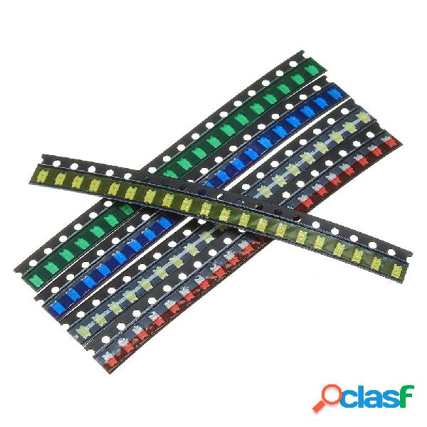 500 pezzi 5 colori 100 ciascuno 1206 LED assortimento diodi