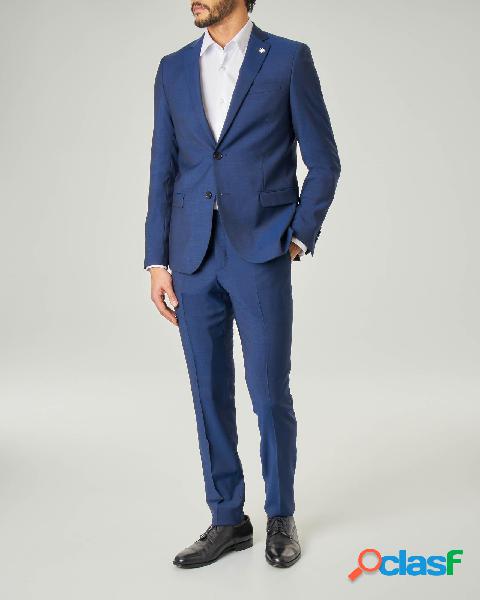 Abito blu royal in tela di lana