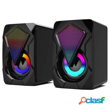 Altoparlanti da gioco stereo RGB X2 - 2x3W - neri