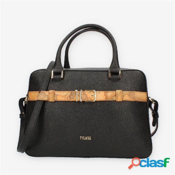 Alviero Martini Prima Classe Borsa a mano nera e Geo Classic