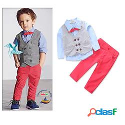 Bambino Da ragazzo Camicia e pantaloni Completo 4 pezzi