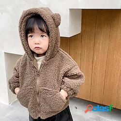 Bambino Unisex Cappotto Manica lunga Marrone Beige Liscio