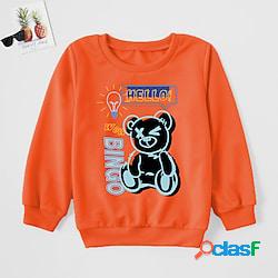 Bambino Unisex Felpa Manica lunga Alfabetico Orso Girocollo