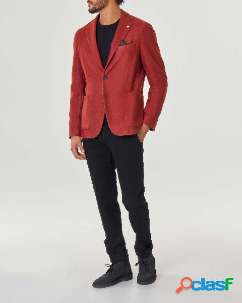Blazer color coccio in misto lana