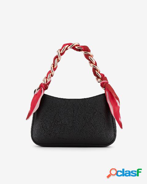 Borsa a mano nera misura piccola in simil pelle effetto