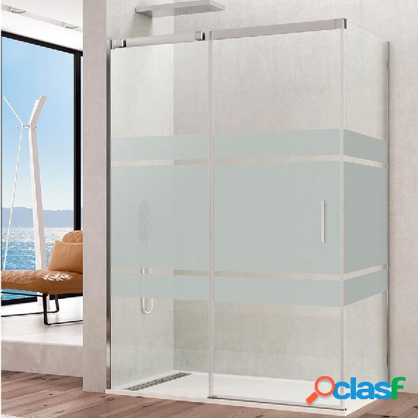 Box doccia angolare 100x70 in cristallo serigrafato 6 mm e