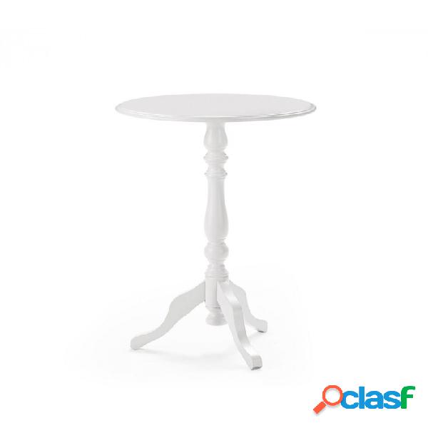 CLASSICO ITALIANO - Tavolino alto rotondo laccato bianco