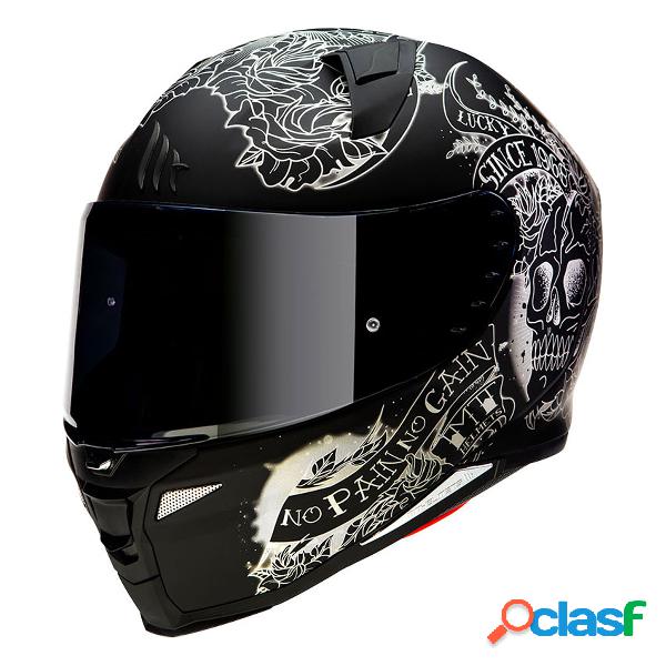 Casco integrale mt helmets revenge 2 skull & roses a1 nero