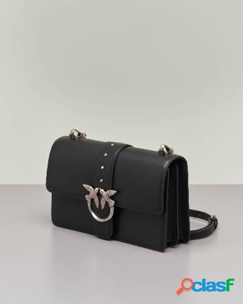 Classic Love Bag Icon Simply in pelle nera con tracolla e