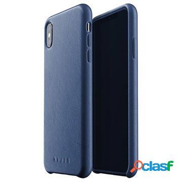 Cover in Pelle Mujjo per iPhone XS Max - Blu Scuro